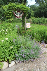 Catmint-trellis-garden gate USE